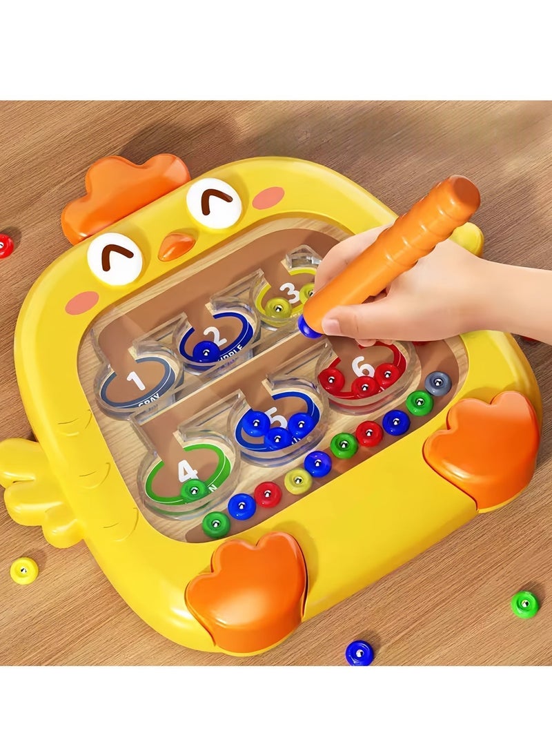 Magnetic Maze Toy,Magnetic Drawing Board, Magnetic Pen Control Maze Drawing Board, Children's Educational Toy,Magnetic Color and Number Maze, Matching Learning Counting Puzzle Board - Image 1